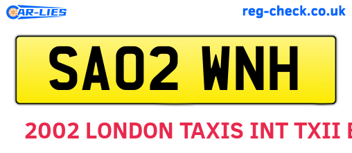 SA02WNH are the vehicle registration plates.