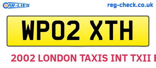 WP02XTH are the vehicle registration plates.