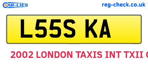 L55SKA are the vehicle registration plates.