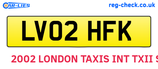 LV02HFK are the vehicle registration plates.