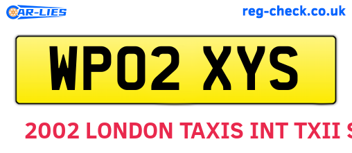 WP02XYS are the vehicle registration plates.
