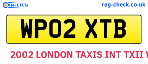 WP02XTB are the vehicle registration plates.