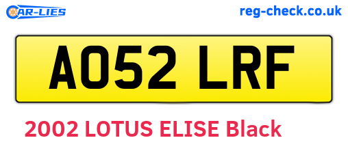 AO52LRF are the vehicle registration plates.