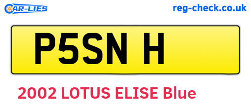 P5SNH are the vehicle registration plates.