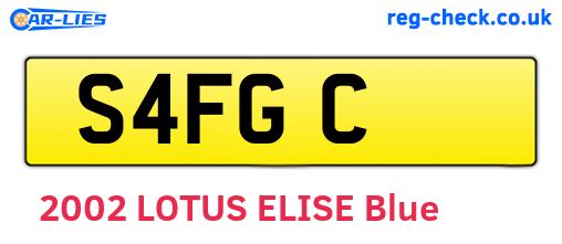 S4FGC are the vehicle registration plates.
