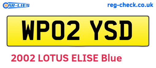 WP02YSD are the vehicle registration plates.