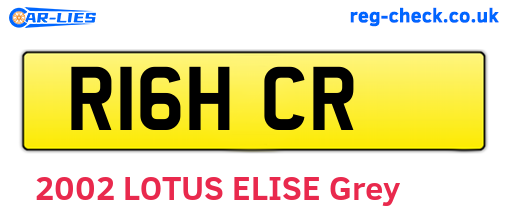 R16HCR are the vehicle registration plates.