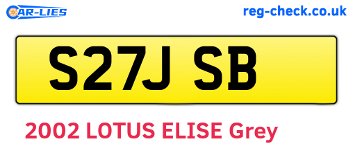 S27JSB are the vehicle registration plates.
