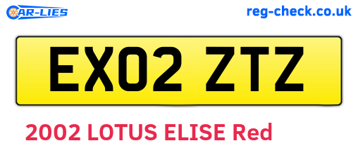 EX02ZTZ are the vehicle registration plates.
