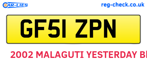 GF51ZPN are the vehicle registration plates.