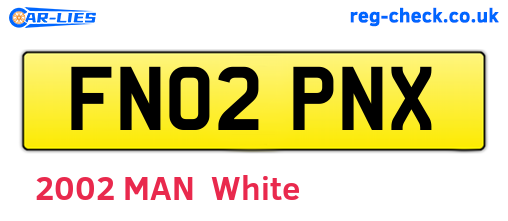 FN02PNX are the vehicle registration plates.