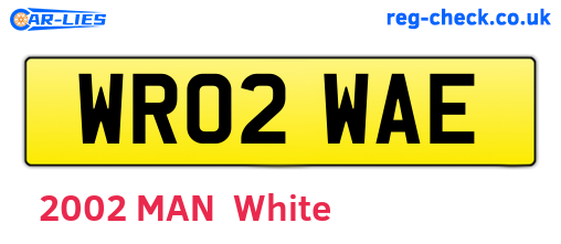 WR02WAE are the vehicle registration plates.