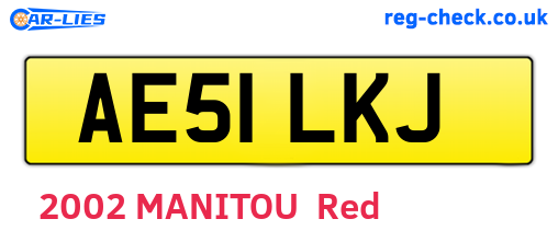 AE51LKJ are the vehicle registration plates.