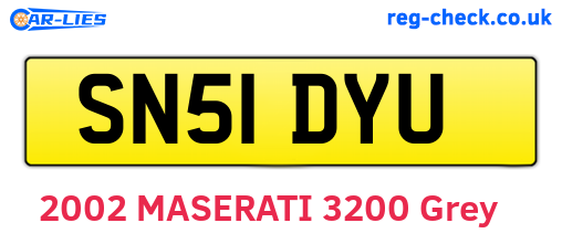 SN51DYU are the vehicle registration plates.