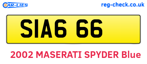 SIA666 are the vehicle registration plates.