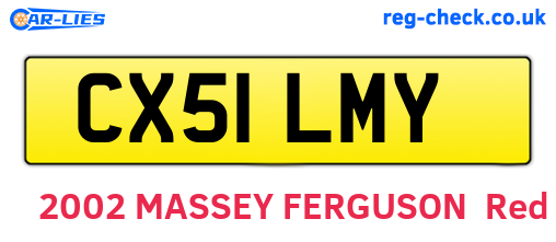 CX51LMY are the vehicle registration plates.