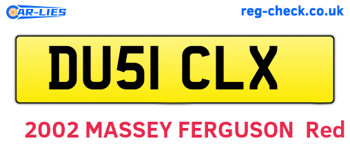 DU51CLX are the vehicle registration plates.