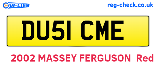 DU51CME are the vehicle registration plates.