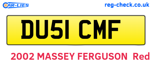 DU51CMF are the vehicle registration plates.