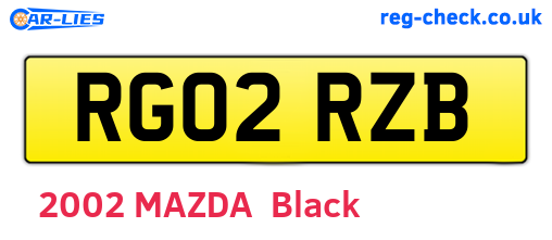 RG02RZB are the vehicle registration plates.