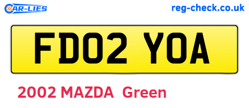 FD02YOA are the vehicle registration plates.