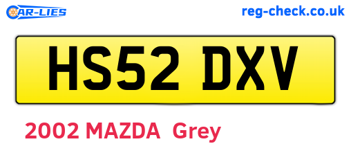 HS52DXV are the vehicle registration plates.