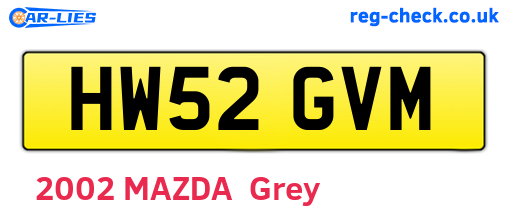 HW52GVM are the vehicle registration plates.