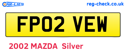 FP02VEW are the vehicle registration plates.