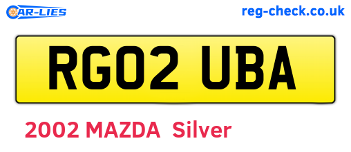 RG02UBA are the vehicle registration plates.