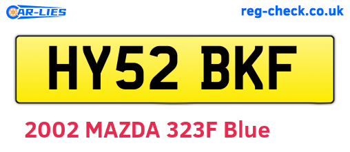 HY52BKF are the vehicle registration plates.