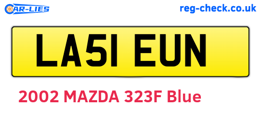 LA51EUN are the vehicle registration plates.