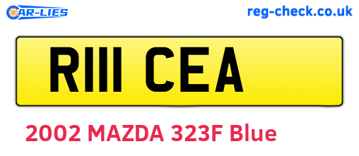 R111CEA are the vehicle registration plates.