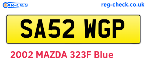 SA52WGP are the vehicle registration plates.