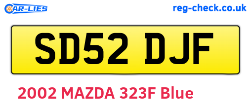 SD52DJF are the vehicle registration plates.