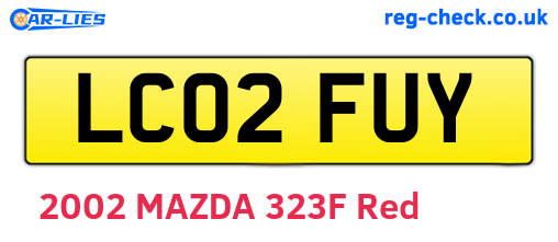 LC02FUY are the vehicle registration plates.