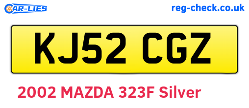 KJ52CGZ are the vehicle registration plates.