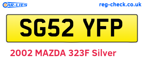 SG52YFP are the vehicle registration plates.