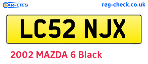 LC52NJX are the vehicle registration plates.