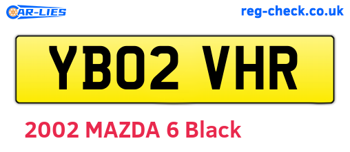 YB02VHR are the vehicle registration plates.