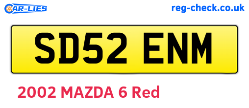 SD52ENM are the vehicle registration plates.