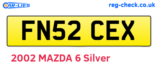 FN52CEX are the vehicle registration plates.