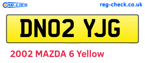 DN02YJG are the vehicle registration plates.