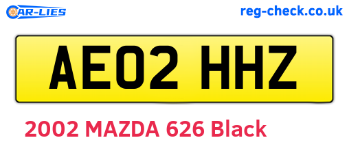 AE02HHZ are the vehicle registration plates.