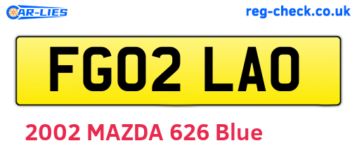 FG02LAO are the vehicle registration plates.