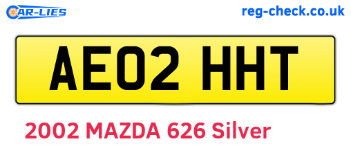 AE02HHT are the vehicle registration plates.