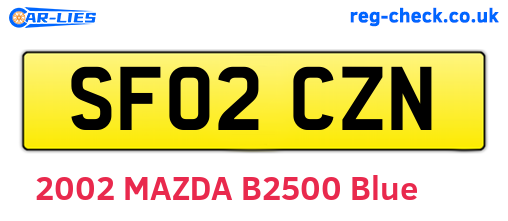 SF02CZN are the vehicle registration plates.