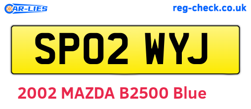 SP02WYJ are the vehicle registration plates.