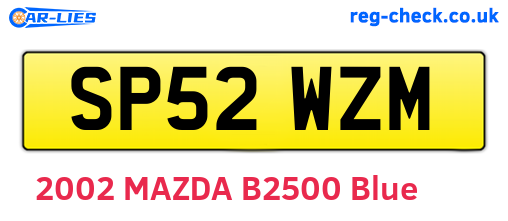 SP52WZM are the vehicle registration plates.