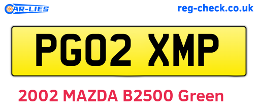 PG02XMP are the vehicle registration plates.