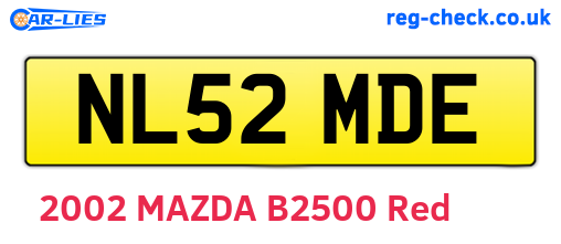 NL52MDE are the vehicle registration plates.